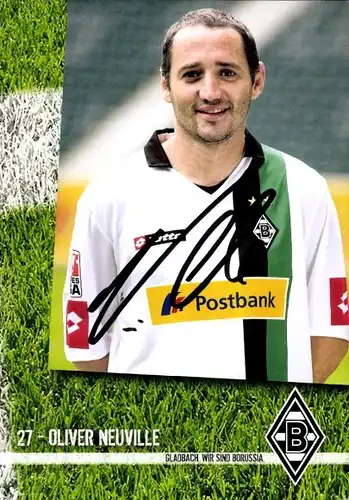 Autogrammkarte Fußball, Oliver Neuville, Borussia Mönchengladbach, Autogramm