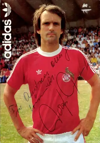 Autogrammkarte Fußball, Wolfgang Overath, 1. FC Köln, Autogramm