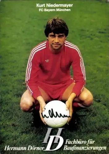 Autogrammkarte Fußball, Kurt Niedermayer, Bayern München, Autogramm