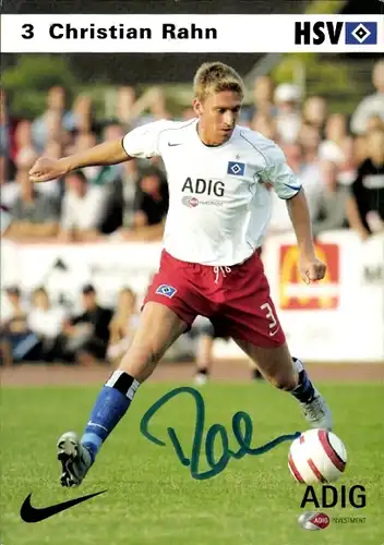 Autogrammkarte Fußball, Christian Rahn, Hamburger SV, Autogramm