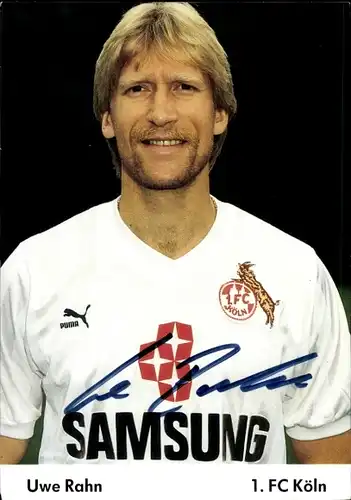 Autogrammkarte Fußball, Uwe Rahn, 1. FC Köln, Autogramm