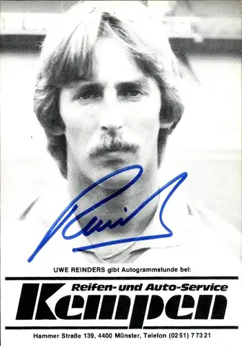 Autogrammkarte Fußball, Uwe Reinders, Werder Bremen, Autogramm