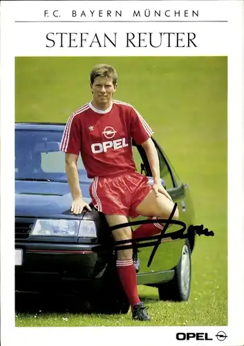 Autogrammkarte Fußball, Stefan Reuter, Bayern München, Autogramm