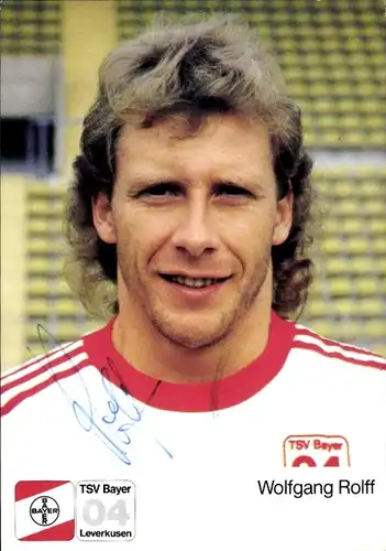 Autogrammkarte Fußball, Wolfgang Rolff, Bayer Leverkusen, Autogramm