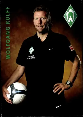 Autogrammkarte Fußball, Wolfgang Rolff, Werder Bremen, Autogramm