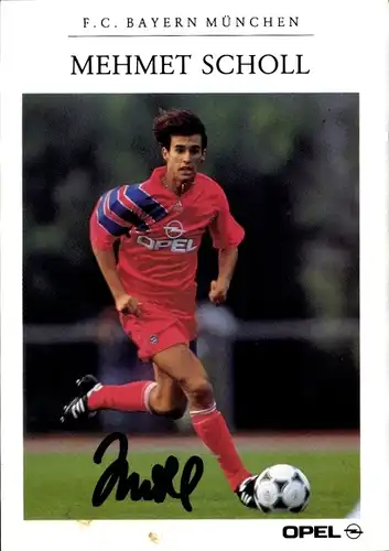 Autogrammkarte Fußball, Mehmet Scholl, Bayern München, Autogramm