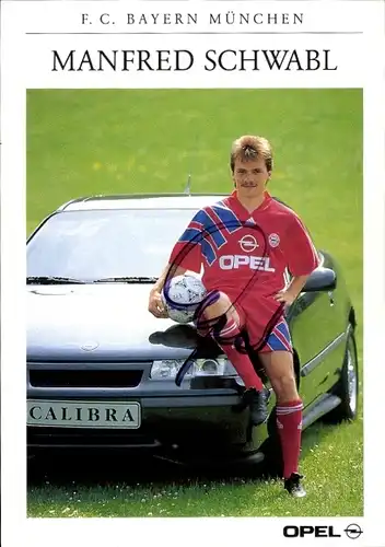 Autogrammkarte Fußball, Manfred Schwabl, Bayern München, Autogramm