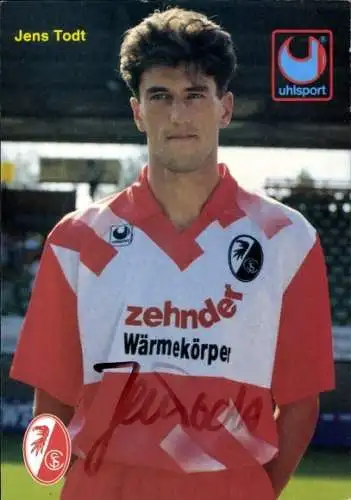 Autogrammkarte Fußball, Jens Todt, SC Freiburg, Autogramm