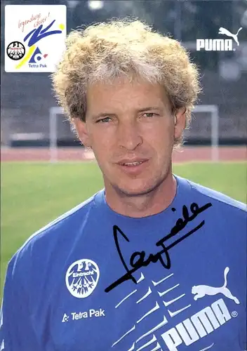 Autogrammkarte Fußball, Klaus Toppmöller, Eintracht Frankfurt, Autogramm