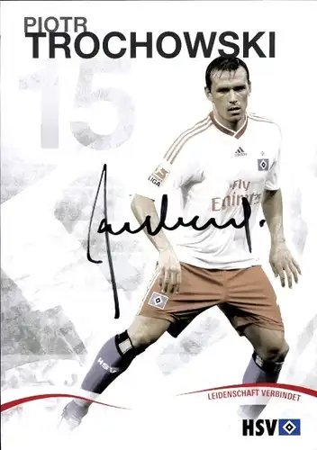 Autogrammkarte Fußball, Piotr Trochowski, Hamburger SV, Autogramm