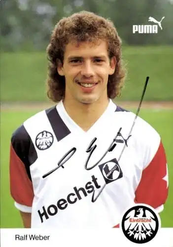 Autogrammkarte Fußball, Ralf Weber, Eintracht Frankfurt, Autogramm