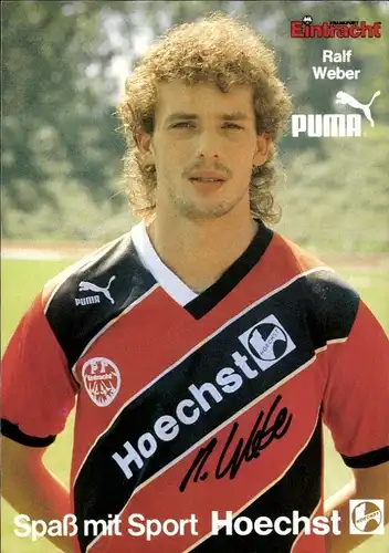 Autogrammkarte Fußball, Ralf Weber, Eintracht Frankfurt, Autogramm