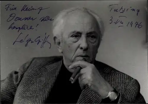 Ak Schauspieler Géza von Cziffra, Zigarre, Portrait, Autogramm