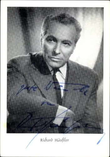 Ak Schauspieler Richard Häußler, Autogramm, Portrait