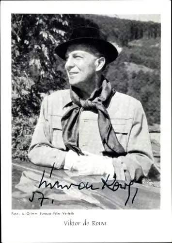 Ak Schauspieler Viktor de Kowa, Portrait, Autogramm