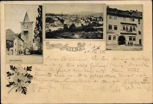 Vorläufer Ak Jena in Thüringen, Panorama, Affenturm, Studentenlokal Zur Rosen