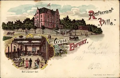Litho Erfurt in Thüringen, Restaurant Villa, Ball- und Konzertsaal