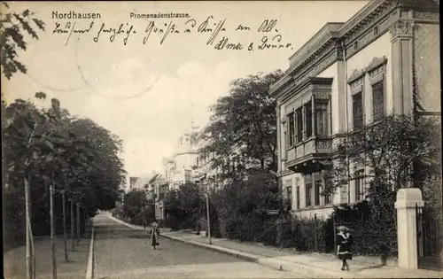 Ak Nordhausen am Harz, Promenadenstraße