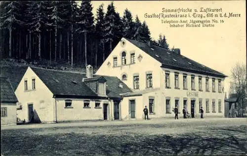 Ak Rautenkranz im Vogtland, Gasthof Rautenkranz