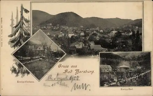 Ak Bad Harzburg am Harz, Totalansicht, Kurhaus, Kneipp-Bad
