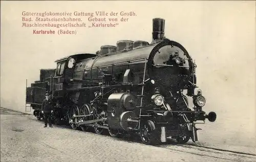 Ak Deutsche Eisenbahn, Güterzuglokomotive Gattung VIIIe der Badischen Staatseisenbahn