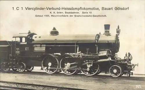 Ak K. k. Österreichische Staatsbahnen, Serie 10, Bauart Gölsdorf, Dampflok