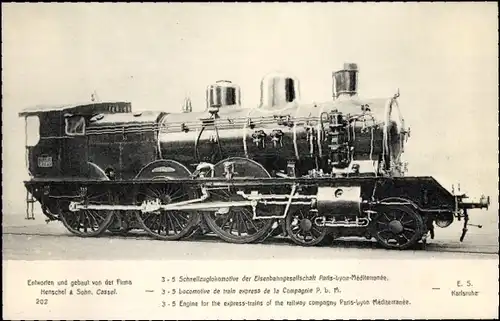 Ak Französische Eisenbahn, Schnellzugslokomotive, Paris-Lyon-Mediterranee