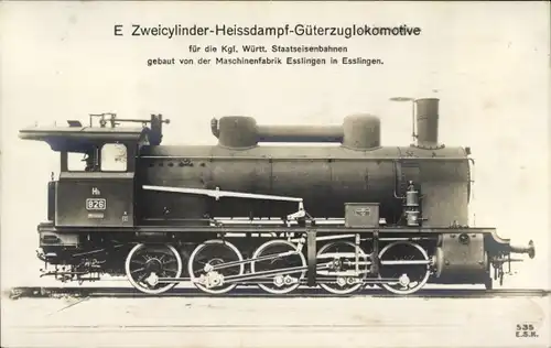 Ak Deutsche Eisenbahn, Güterzuglokomotive, Kgl. Württ. Staatseisenbahn, Dampflok Nr. 826