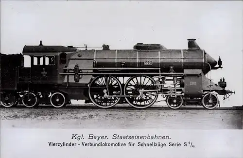 Ak Deutsche Eisenbahn, Kgl. Bayer. Staatseisenbahn, Dampflok Nr. 3201