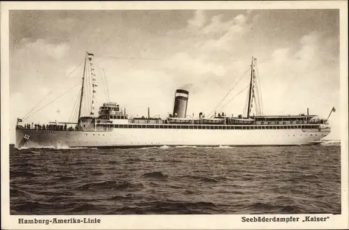 Ak Dampfer Kaiser, HAPAG Seebäderdienst