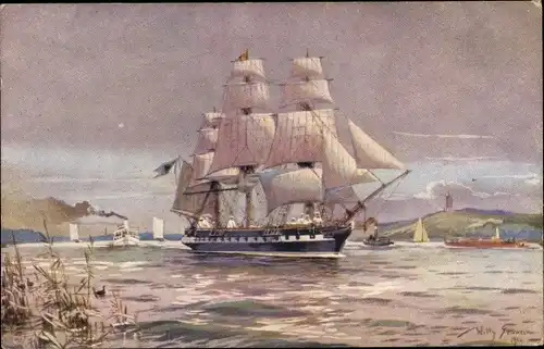 Künstler Ak Stöwer, W., Segelschiff