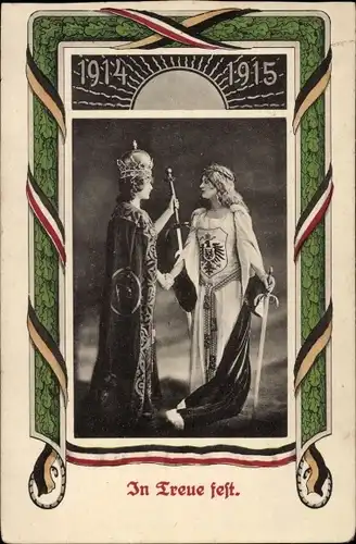 Passepartout Ak In Treue fest, Germania, Austria, 1914, 1915