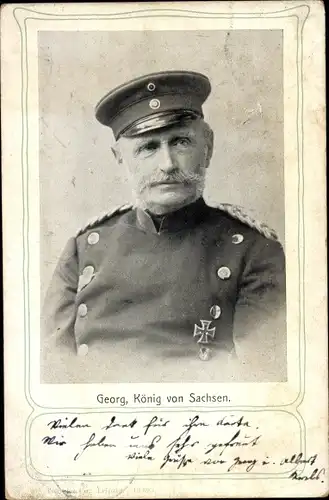 Ak König Georg von Sachsen, Portrait in Uniform, Orden