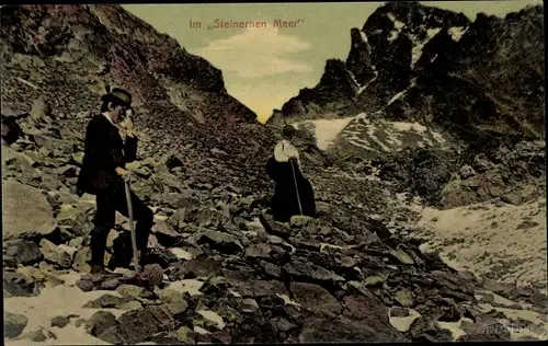 Ak Bergsteiger, Wanderer im Steinernen Meer, Alpen