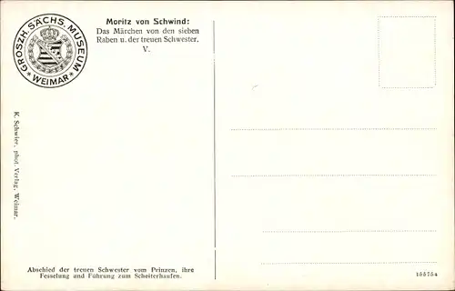 Künstler Ak Schwind, Moritz von, Das Märchen von den sieben Raben, Nr. V, Gebrüder Grimm