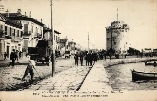 AK Thessaloniki Griechenland, Promenade des Weißen Turms