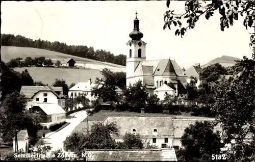 Ak Zöbern in Niederösterreich, Teilansicht, Kirche