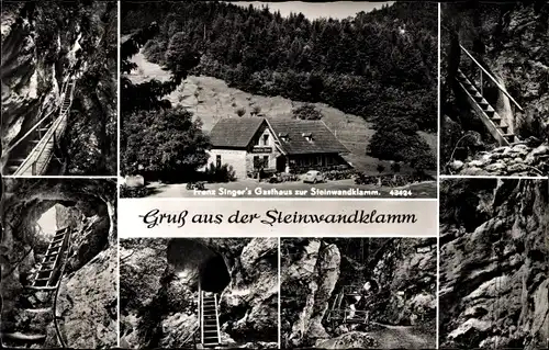 Ak Weißenbach an der Triesting Niederösterreich, Steinwandklamm, Franz Singers Gasthaus