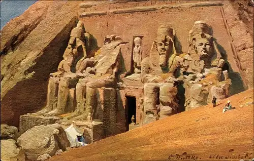Künstler Ak Abu Simbel Ägypten, Felsentempel