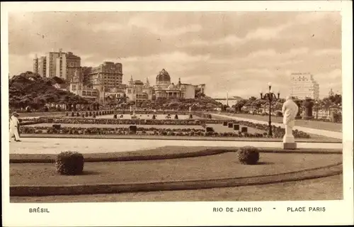 Ak Rio de Janeiro Brasilien, Place Paris