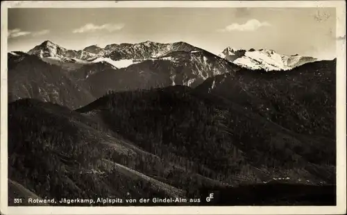 Ak Spitzingsee Schliersee in Oberbayern, Rothwand, Rotwand, Rotwandhaus, Jägerkamp, Alpspitz