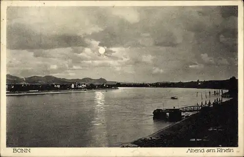 Ak Bonn am Rhein, Abend am Rhein