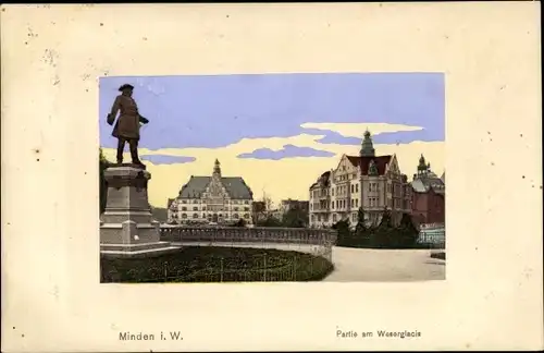 Ak Minden in Westfalen, Weserglacis