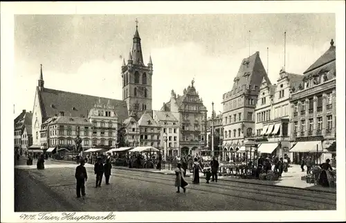 Ak Trier an der Mosel, Hauptmarkt, Teilansicht