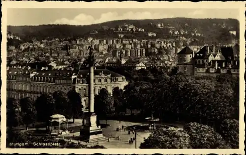 Ak Stuttgart in Württemberg, Totalansicht, Schlossplatz