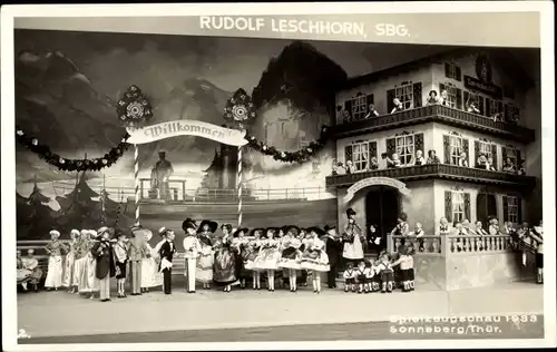 Foto Sonneberg in Thüringen, Spielzeugschau 1933, Rudolf Leschhorn, Bahnhof, Modell