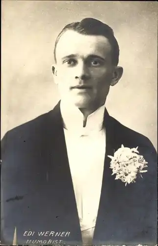 Foto Ak Humorist Edi Werner, Portrait