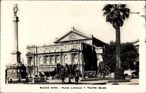 Ak Buenos Aires Argentinien, Plaza Lavalle y Teatro Colon