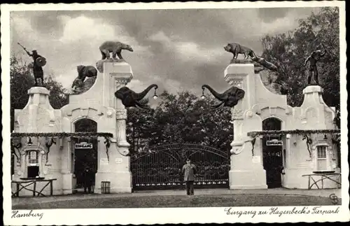 Ak Hamburg Eimsbüttel Stellingen, Carl Hagenbecks Tierpark, Eingang