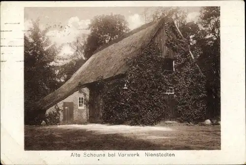 Ak Hamburg Altona Nienstedten, alte Scheune beim Vorwerk